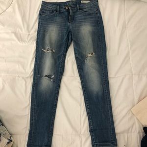 Zara Z1975 Basic Denim Dept Ripped Mid Rise Skinny Jeans Size EUR 38/US 6
